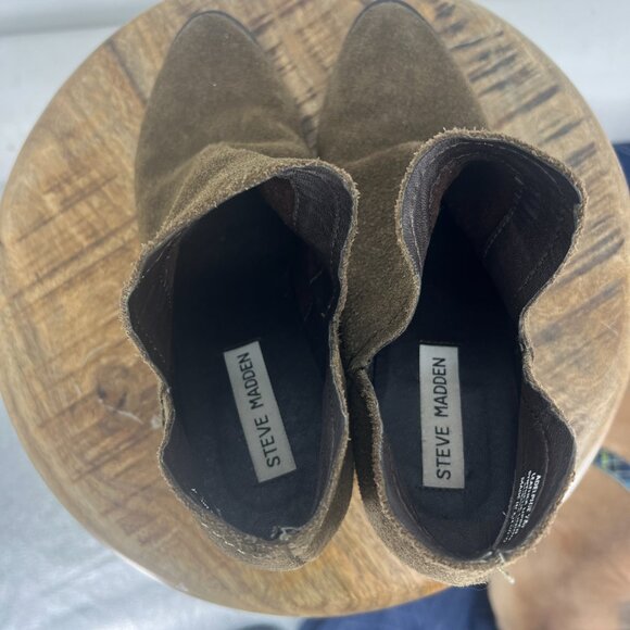 Steve Madden Adelphie Suede Boots Green - Picture 7 of 12